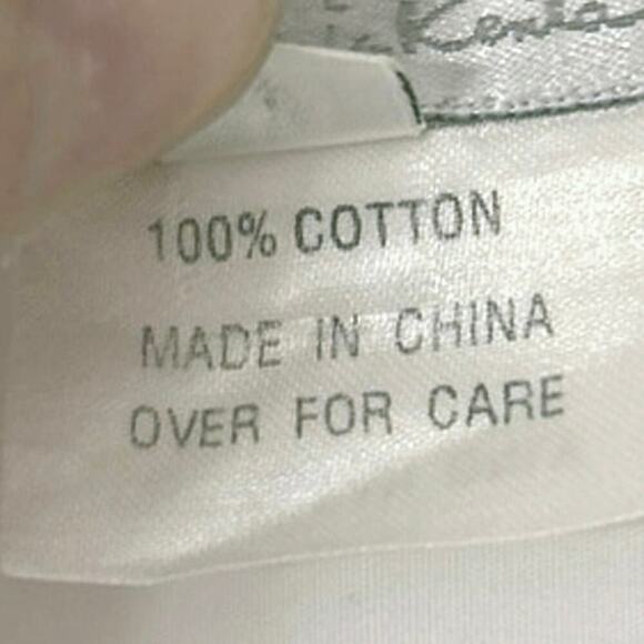 Oscar By Oscar De La Renta White Cotton Pink Trim Long Sleeve Button Down Top 10 - Picture 10 of 13